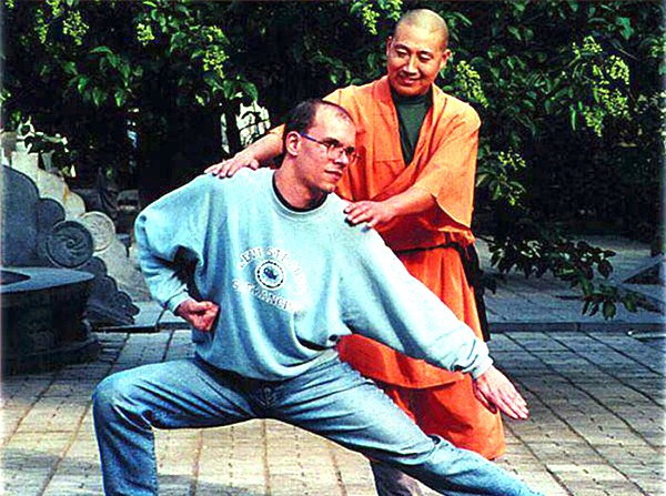 With Master Shi De Cheng in Shaolin